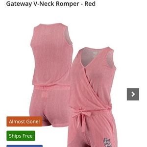 NWT St. Louis Cardinals Romper MLB womens large Red & White Baseball
